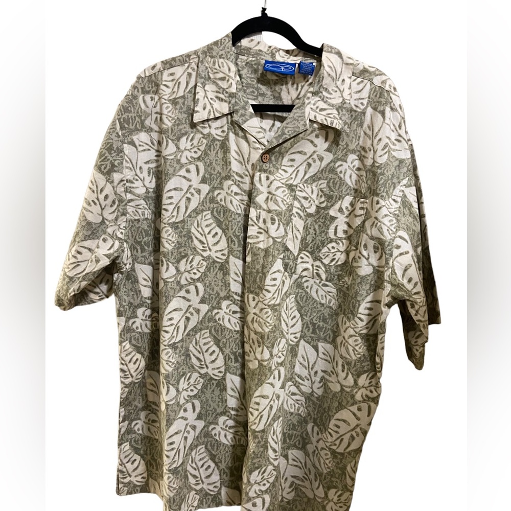 Nice MINTY Vintage OP Green Hawaiian Shirt High End Men’s L Button Up SURF